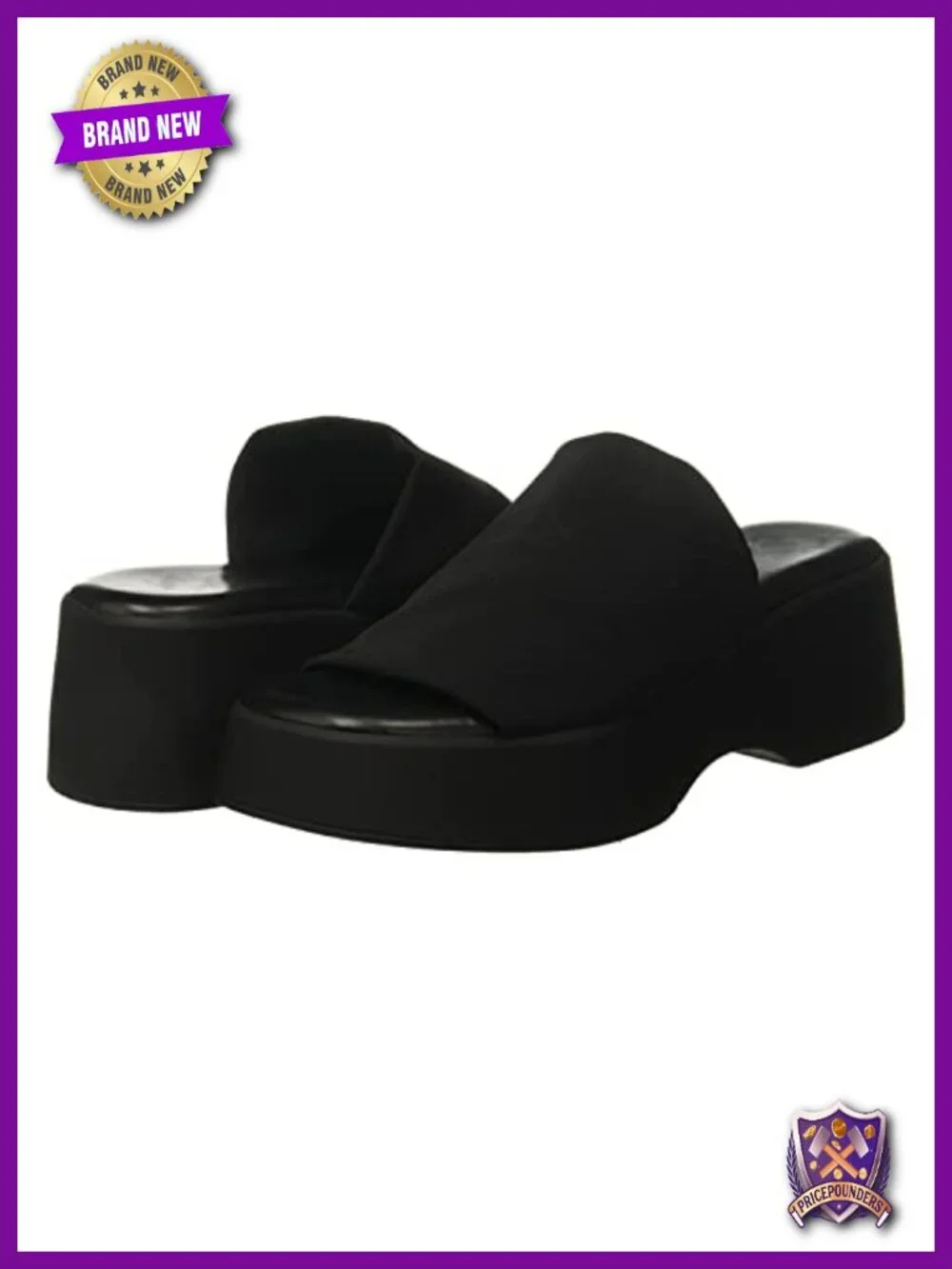 Slide Platform Wedge Sandals, Open Toe, Slip On, Elastic Band, EVA Sole